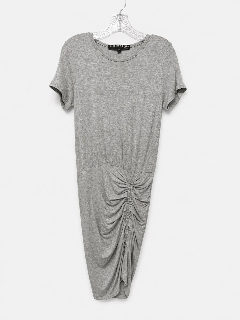 Veronica Beard Jeans Yari Ruched Midi Dress Women’s Small Gray Stretch Jersey